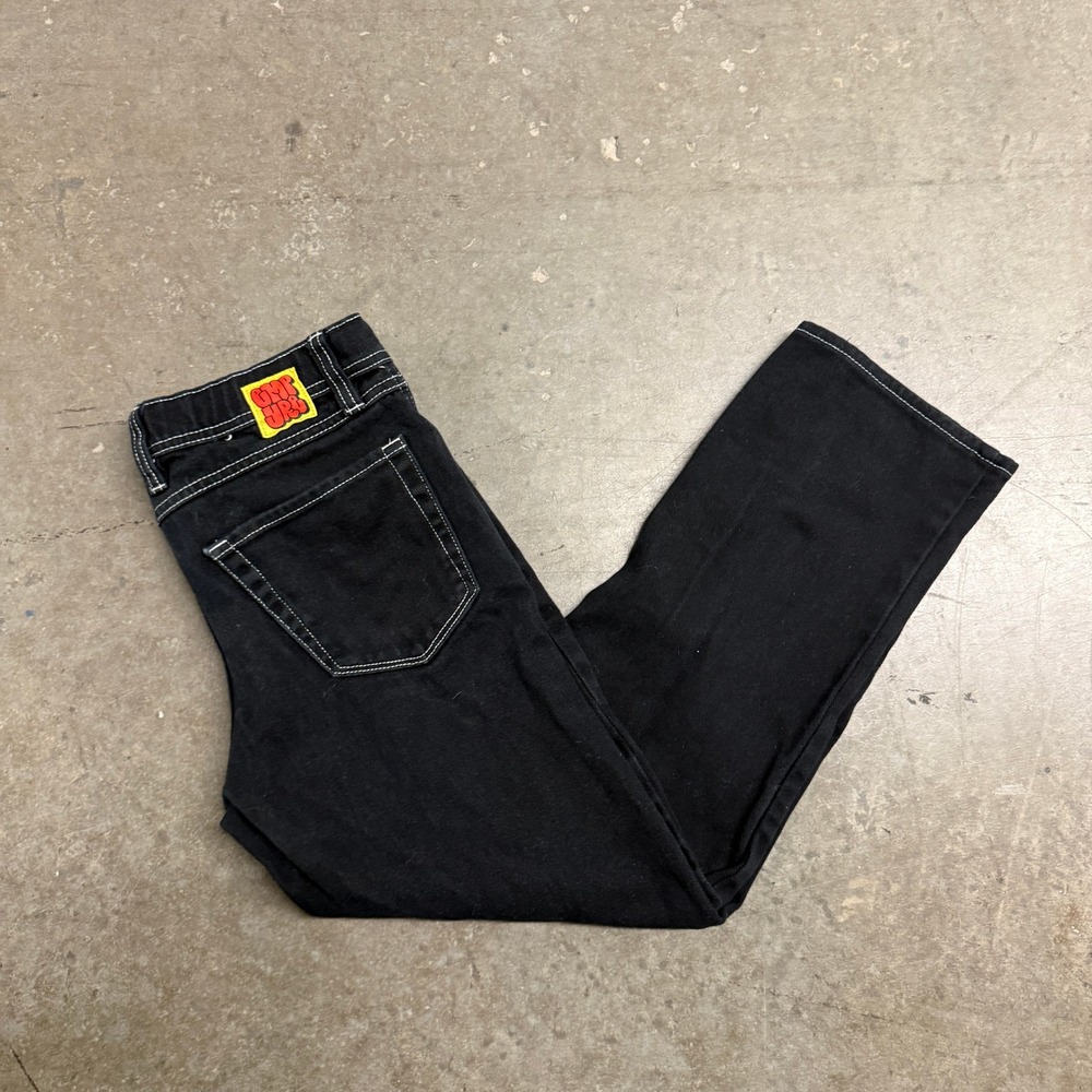 Empyre Loose Fit Black Skate Jeans White Contrast Stitch Size 27